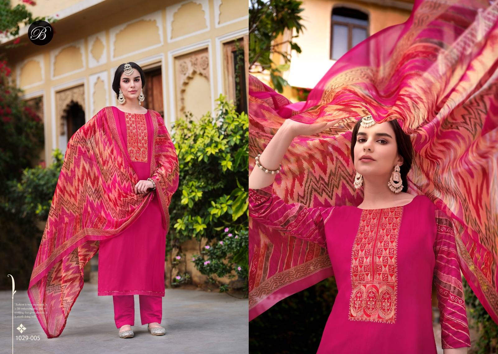 HUMSAFAR BY Belliza 1029-001 TO 1029-008 SERIES Pakistani Stylish Embroidered Pure VISCOSE Dresses At Wholesale Price